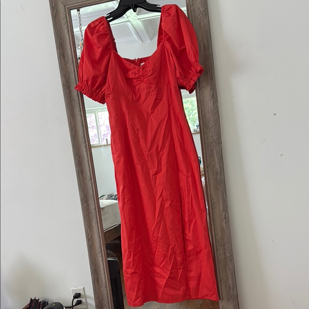 Saltwater LUXE Vibrant Red Midi Dress - Picture 1 of 4